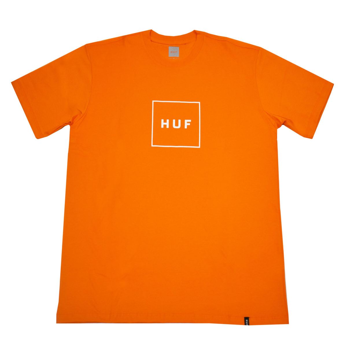 Camiseta Huf Essentials Box Logo Laranja Neon