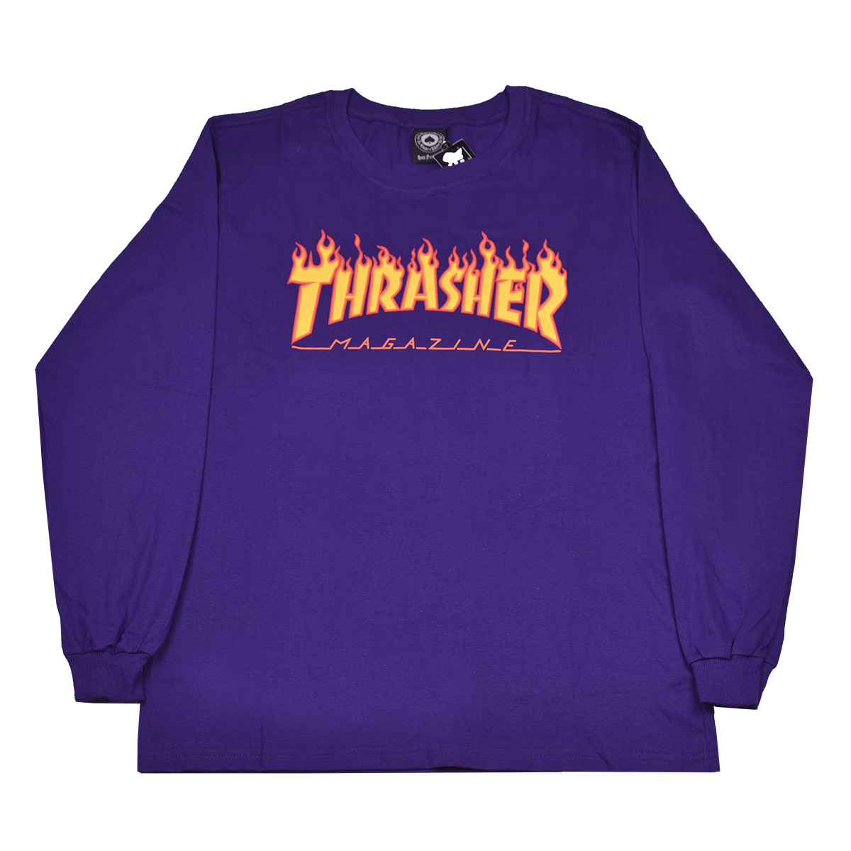 Camiseta Thrasher Flame Purple Manga Longa
