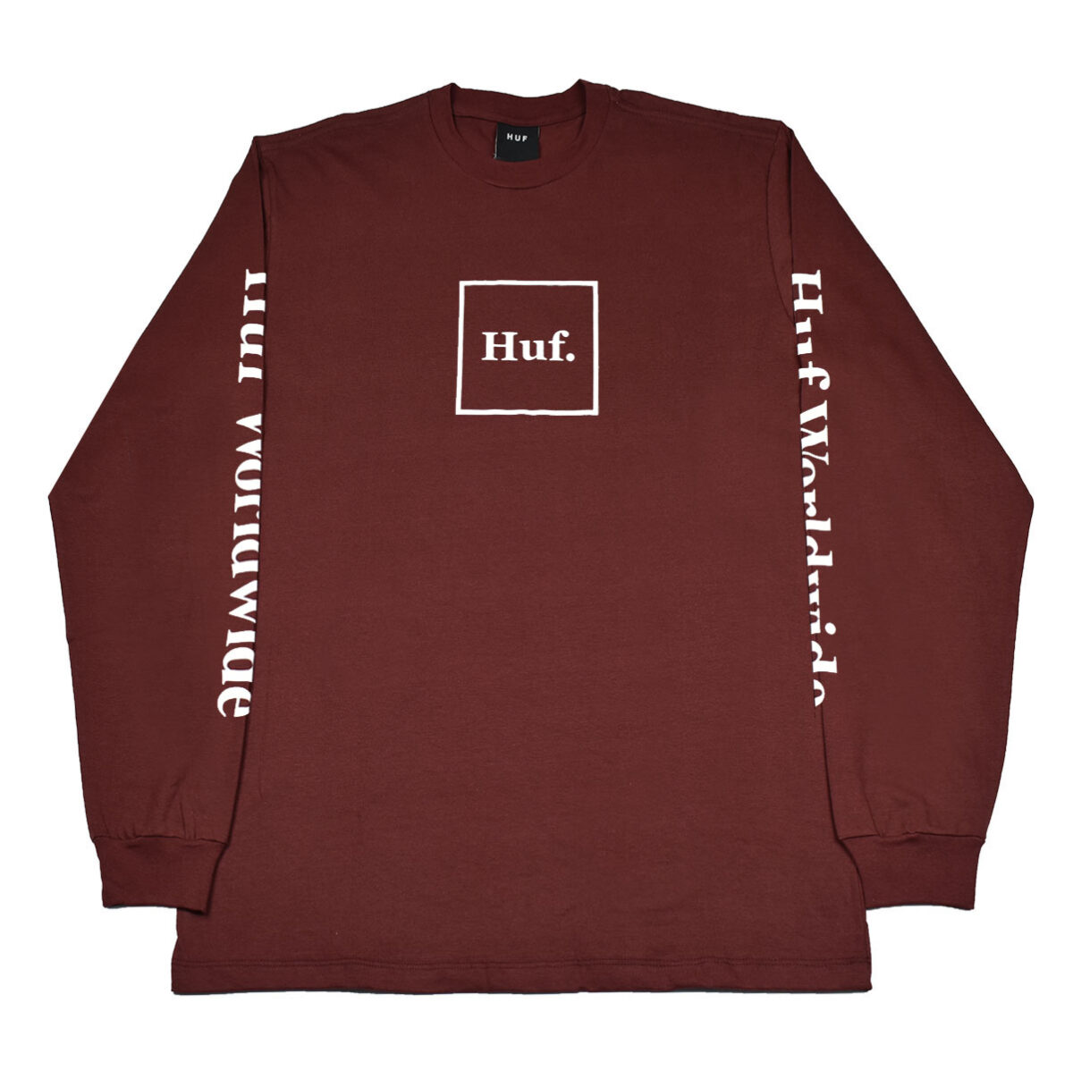 Camiseta Huf Essentials Domestic Box ML Vermelho Tijolo