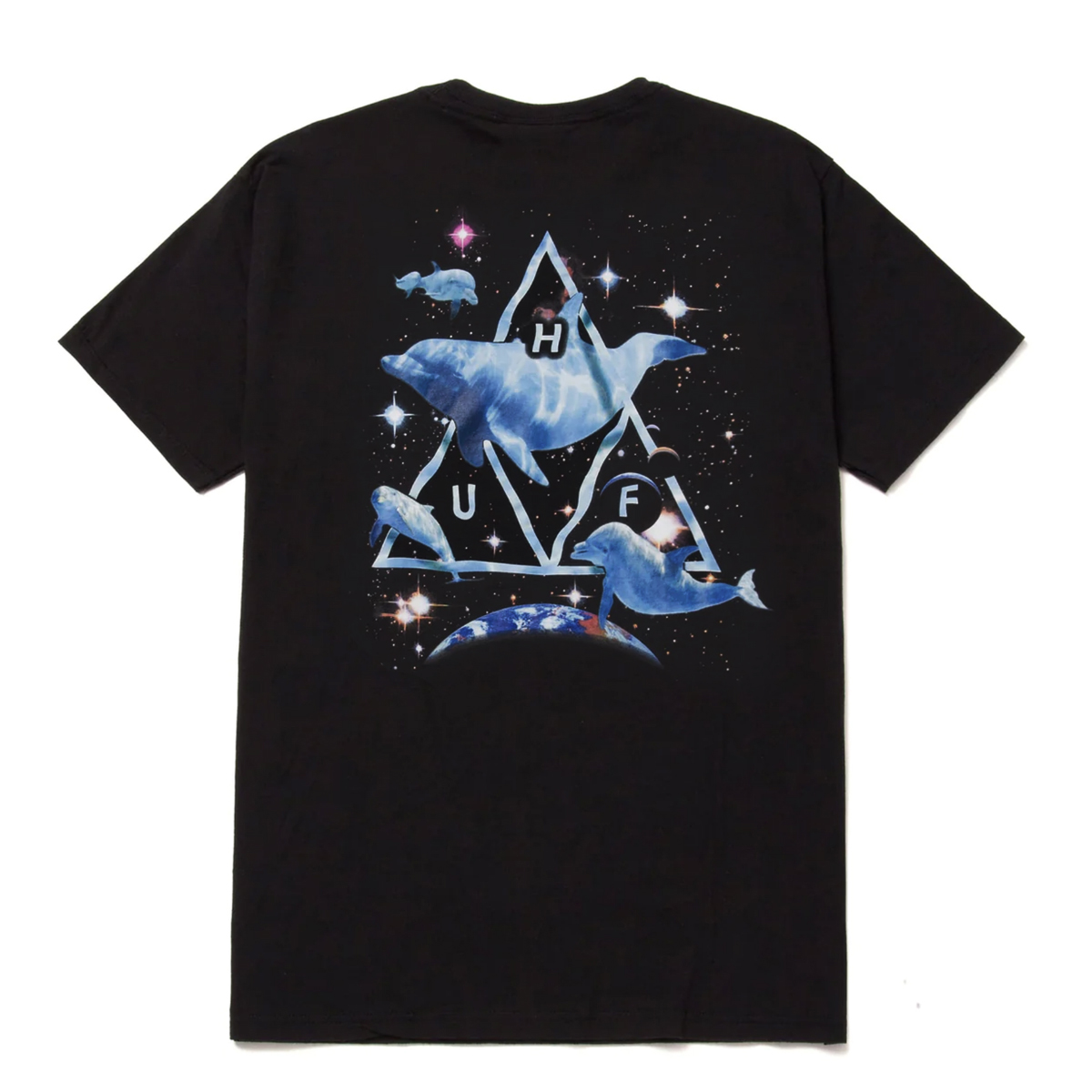Camiseta Huf Space Dolphins Washed (Black)